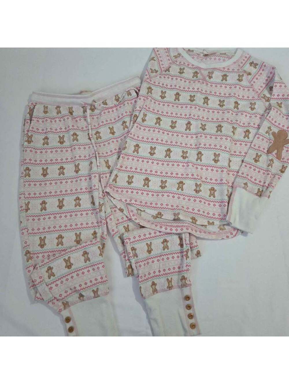 la Vie en Rose Gingerbread Thermal Pajama Set size S